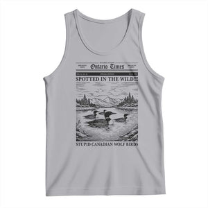 Funny Stupid Canadian Wolf Bird Tank Top Funny Common Loon Newspaper LGBT Hockey TS11 Athletic Heather Print Your Wear