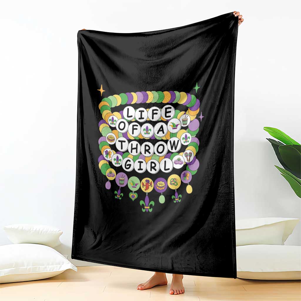 Funny Mardi Gras Throw Girl Life Throw Blanket Friendship Bracelet Beads TS11 Print Your Wear