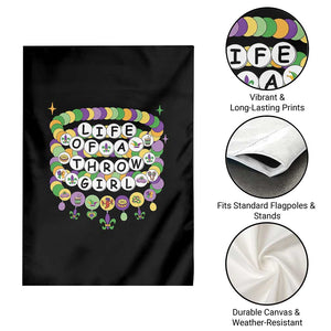 Funny Mardi Gras Throw Girl Life Garden Flag Friendship Bracelet Beads TS11 Print Your Wear