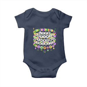 Funny Mardi Gras Throw Girl Life Baby Onesie Friendship Bracelet Beads TS11 Navy Print Your Wear