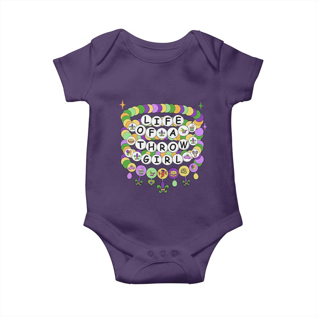 Funny Mardi Gras Throw Girl Life Baby Onesie Friendship Bracelet Beads TS11 Purple Print Your Wear