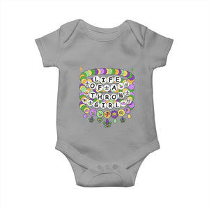 Funny Mardi Gras Throw Girl Life Baby Onesie Friendship Bracelet Beads TS11 Sport Gray Print Your Wear
