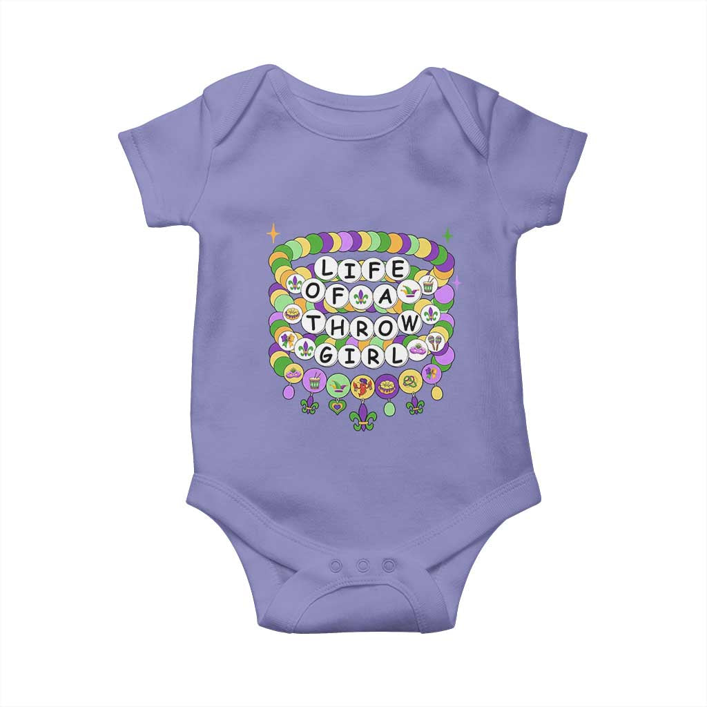 Funny Mardi Gras Throw Girl Life Baby Onesie Friendship Bracelet Beads TS11 Violet Print Your Wear