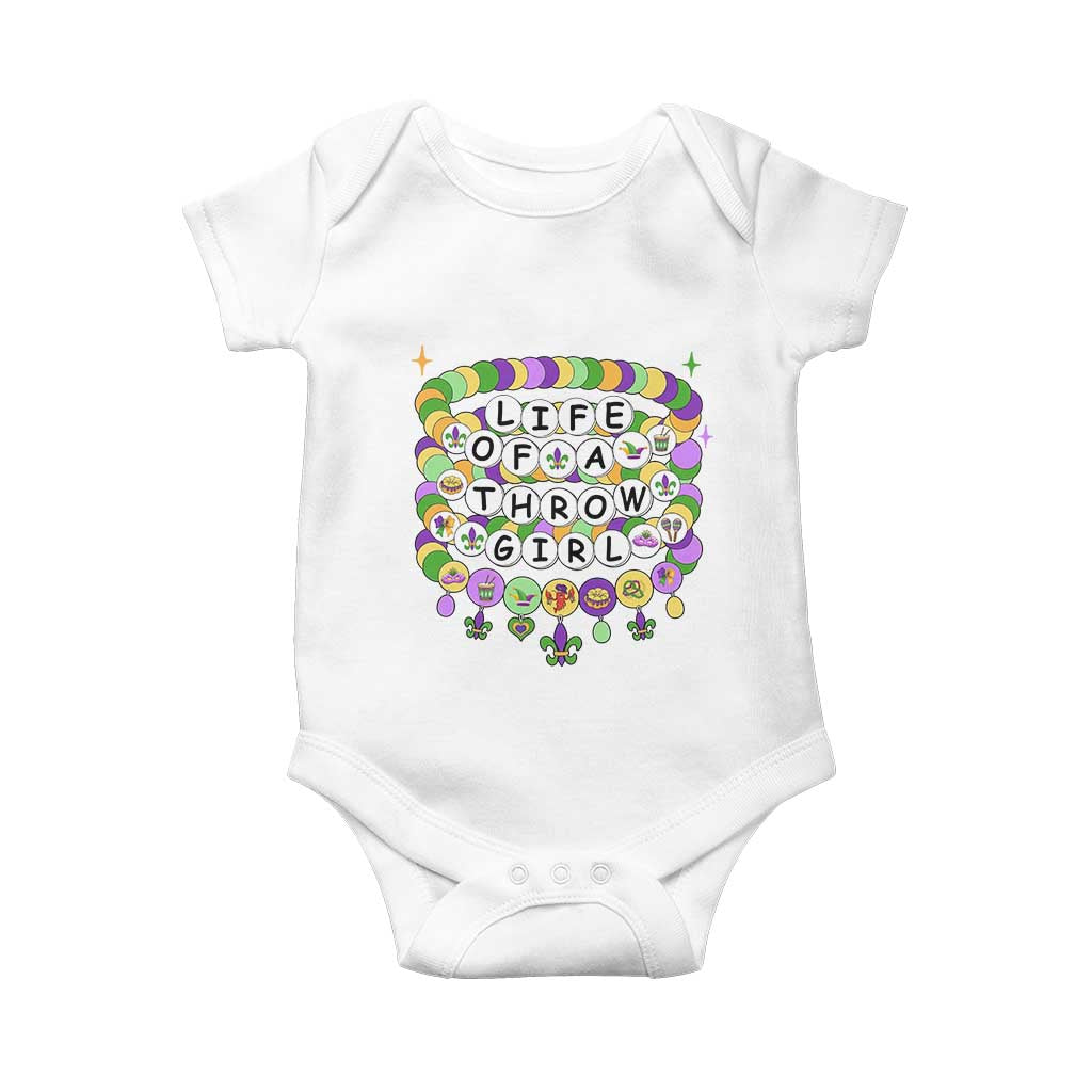 Funny Mardi Gras Throw Girl Life Baby Onesie Friendship Bracelet Beads TS11 White Print Your Wear
