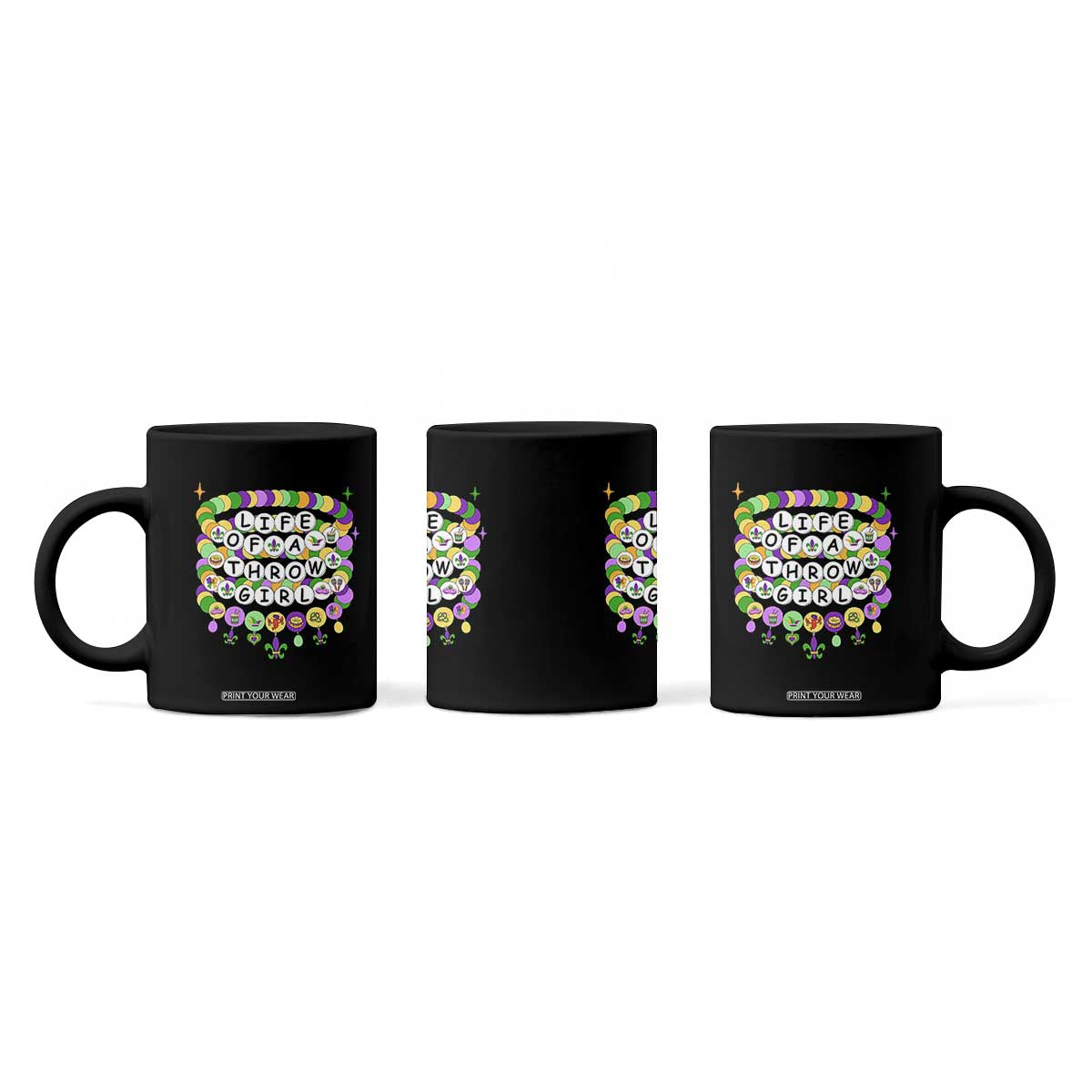 Funny Mardi Gras Throw Girl Life Coffee Mug Friendship Bracelet Beads TS11 Print Your Wear