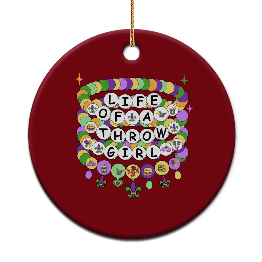 Funny Mardi Gras Throw Girl Life Ceramic Ornament Friendship Bracelet Beads TS11 1pc Red Print Your Wear