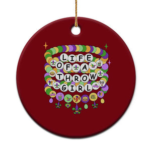 Funny Mardi Gras Throw Girl Life Ceramic Ornament Friendship Bracelet Beads TS11 1pc Red Print Your Wear