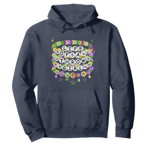 Funny Mardi Gras Throw Girl Life Hoodie Friendship Bracelet Beads TS11 Navy Print Your Wear