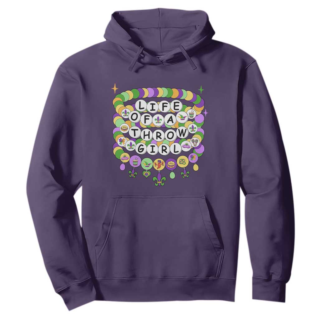 Funny Mardi Gras Throw Girl Life Hoodie Friendship Bracelet Beads TS11 Purple Print Your Wear