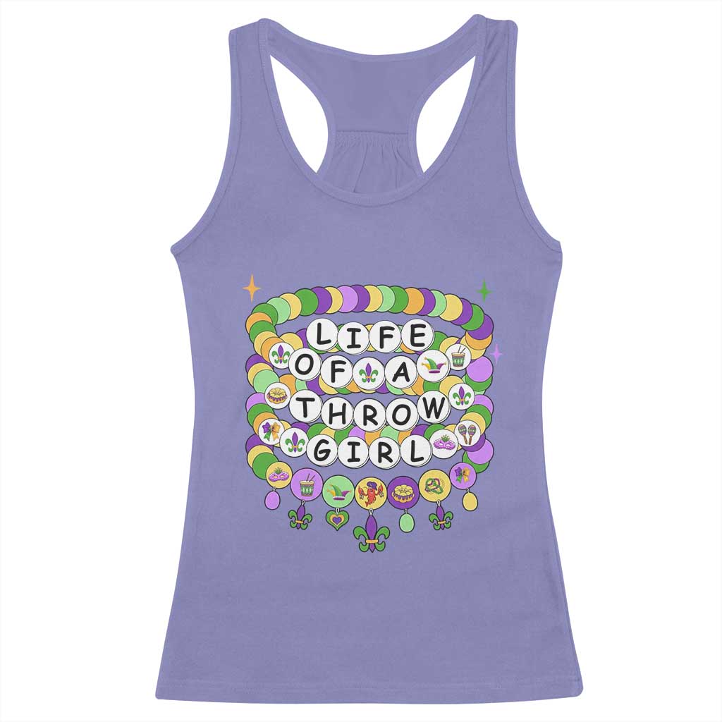 Funny Mardi Gras Throw Girl Life Racerback Tank Top Friendship Bracelet Beads TS11 Violet Print Your Wear