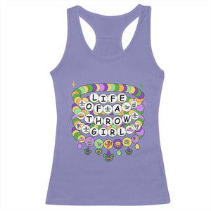Funny Mardi Gras Throw Girl Life Racerback Tank Top Friendship Bracelet Beads TS11 Violet Print Your Wear