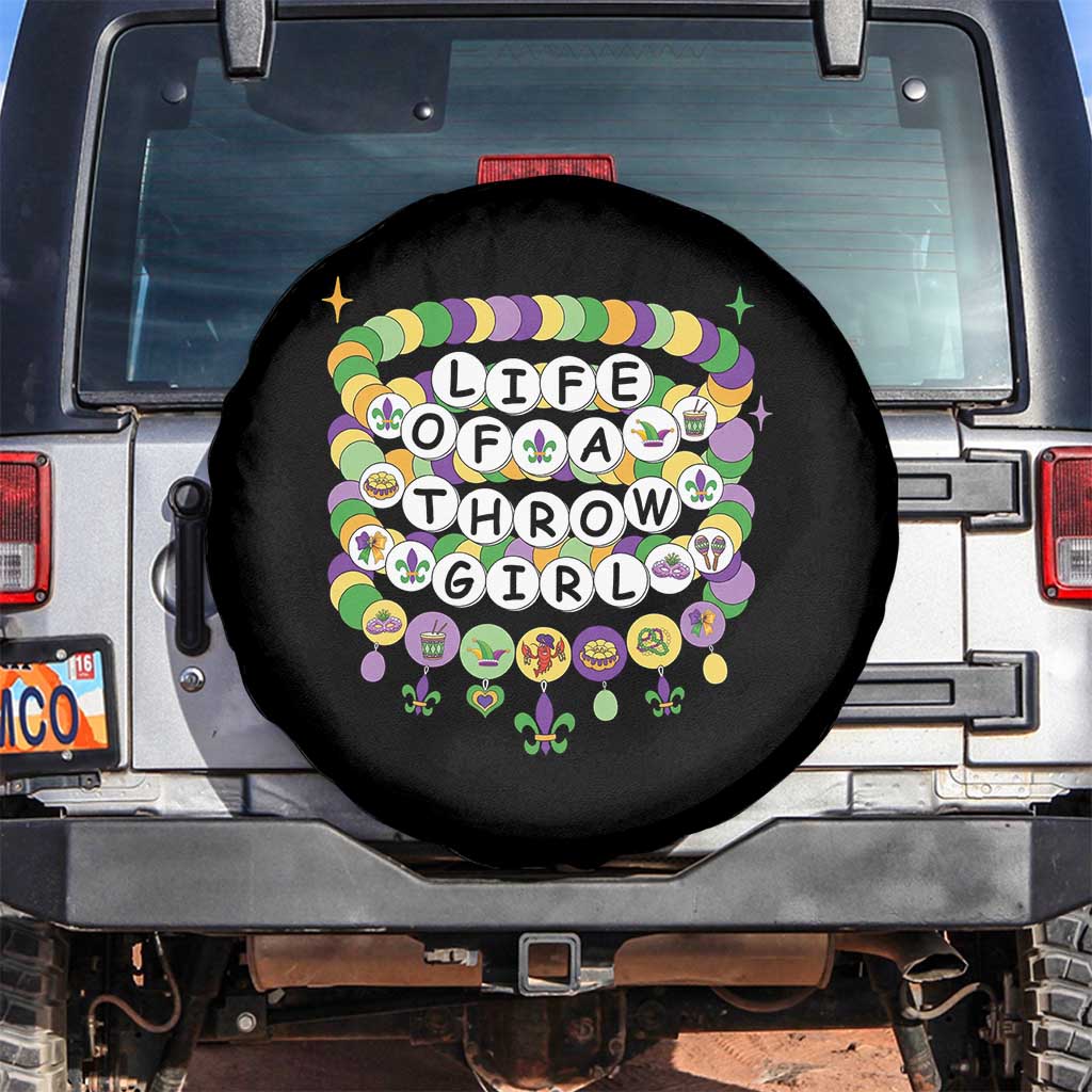 Funny Mardi Gras Throw Girl Life Spare Tire Cover Friendship Bracelet Beads TS11 No hole Black Print Your Wear