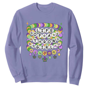 Funny Mardi Gras Throw Girl Life Sweatshirt Friendship Bracelet Beads TS11 Violet Print Your Wear