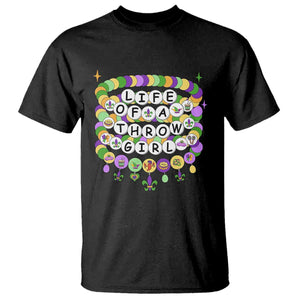 Funny Mardi Gras Throw Girl Life T Shirt Friendship Bracelet Beads TS11 Black Print Your Wear