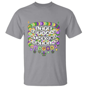Funny Mardi Gras Throw Girl Life T Shirt Friendship Bracelet Beads TS11 Sport Gray Print Your Wear