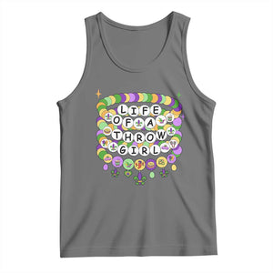 Funny Mardi Gras Throw Girl Life Tank Top Friendship Bracelet Beads TS11 Black Heather Print Your Wear