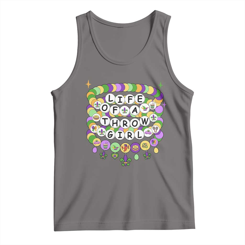 Funny Mardi Gras Throw Girl Life Tank Top Friendship Bracelet Beads TS11 Deep Heather Print Your Wear