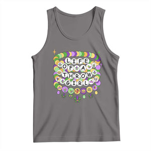 Funny Mardi Gras Throw Girl Life Tank Top Friendship Bracelet Beads TS11 Deep Heather Print Your Wear