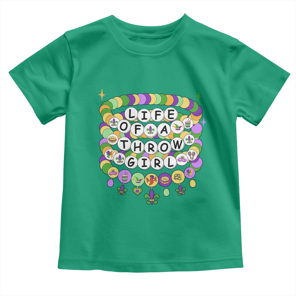 Funny Mardi Gras Throw Girl Life Toddler T Shirt Friendship Bracelet Beads TS11 Irish Green Print Your Wear