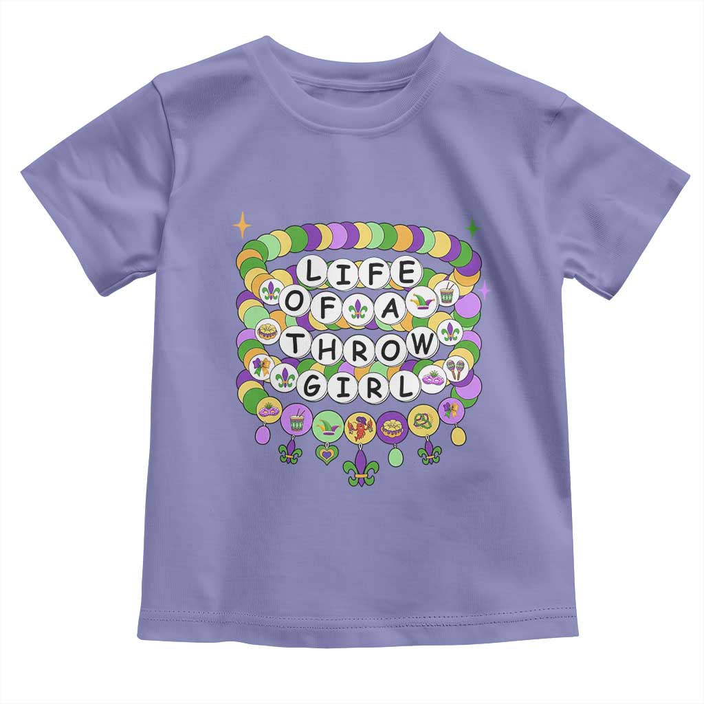 Funny Mardi Gras Throw Girl Life Toddler T Shirt Friendship Bracelet Beads TS11 Violet Print Your Wear