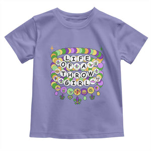 Funny Mardi Gras Throw Girl Life Toddler T Shirt Friendship Bracelet Beads TS11 Violet Print Your Wear