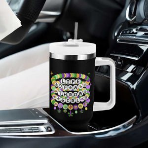 Funny Mardi Gras Throw Girl Life Tumbler With Handle Friendship Bracelet Beads TS11 Print Your Wear