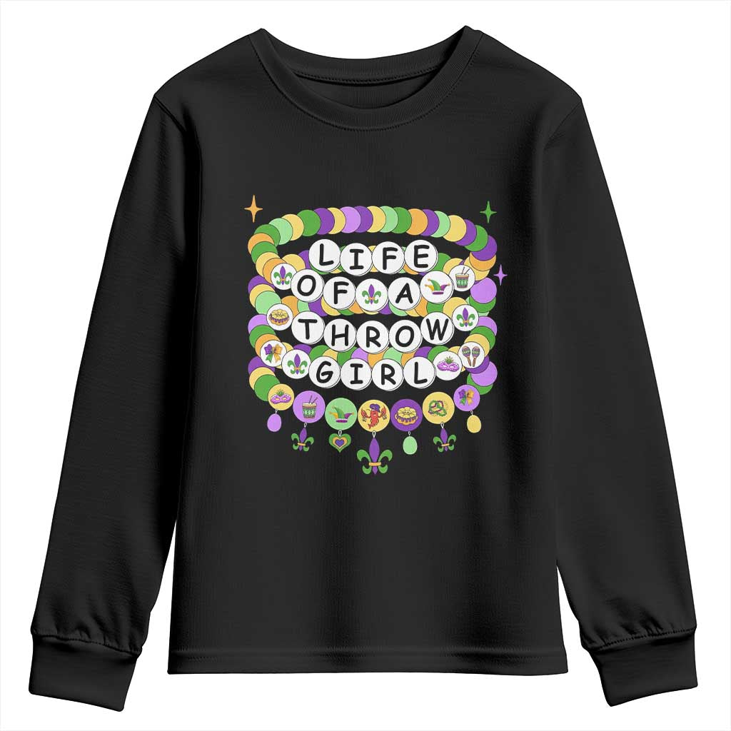 Funny Mardi Gras Throw Girl Life Youth Sweatshirt Friendship Bracelet Beads TS11 Black Print Your Wear