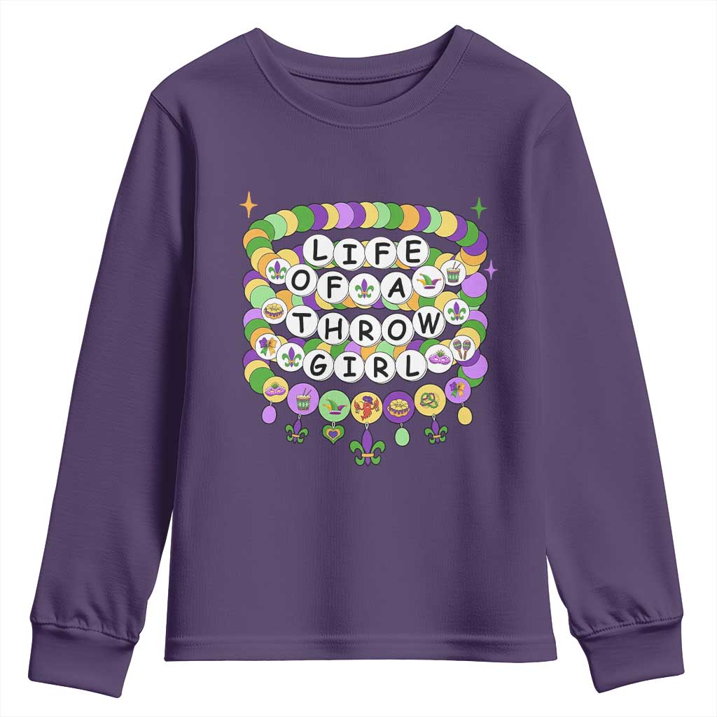 Funny Mardi Gras Throw Girl Life Youth Sweatshirt Friendship Bracelet Beads TS11 Purple Print Your Wear