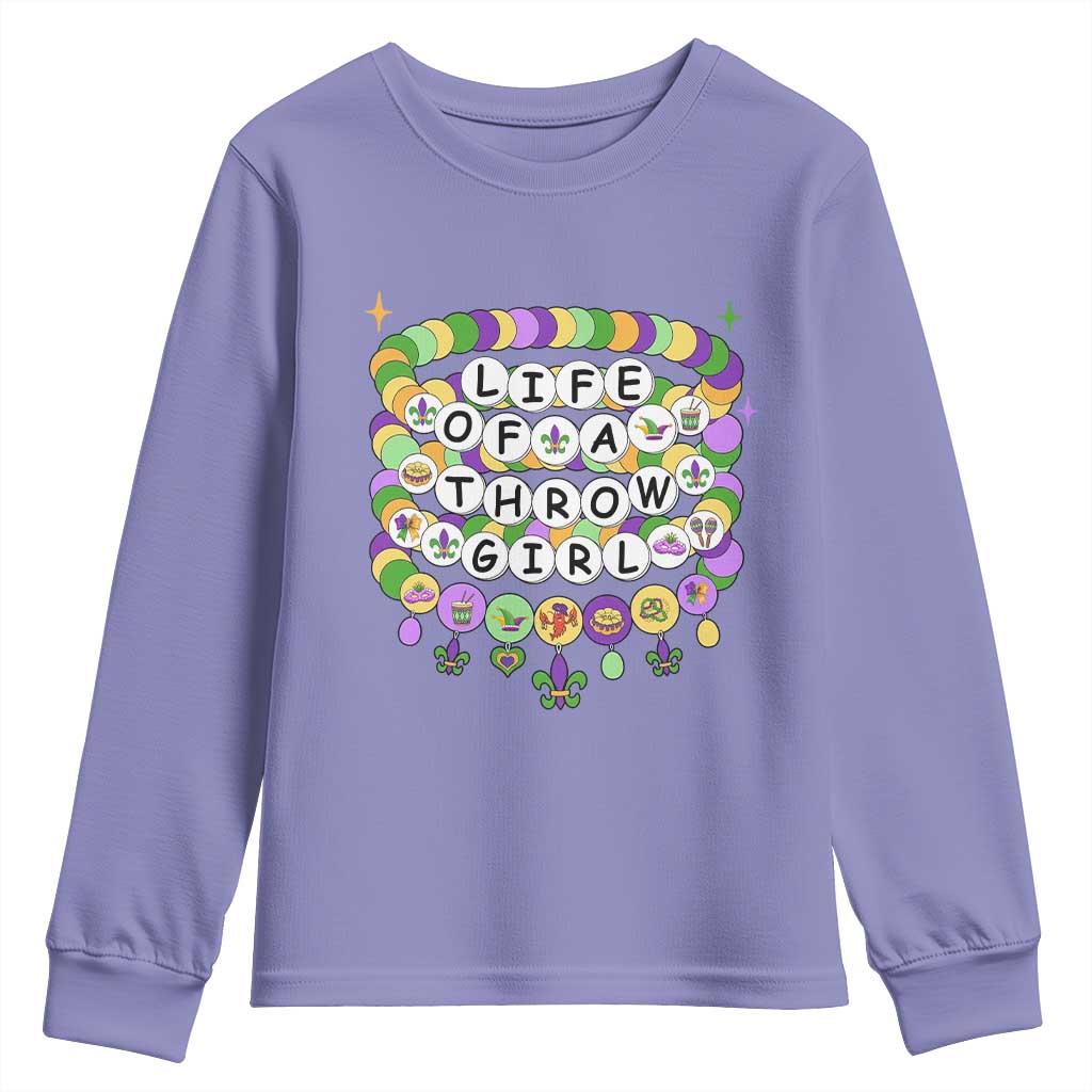 Funny Mardi Gras Throw Girl Life Youth Sweatshirt Friendship Bracelet Beads TS11 Violet Print Your Wear