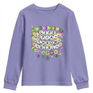 Funny Mardi Gras Throw Girl Life Youth Sweatshirt Friendship Bracelet Beads TS11 Violet Print Your Wear