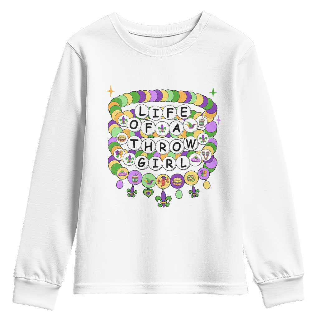 Funny Mardi Gras Throw Girl Life Youth Sweatshirt Friendship Bracelet Beads TS11 White Print Your Wear