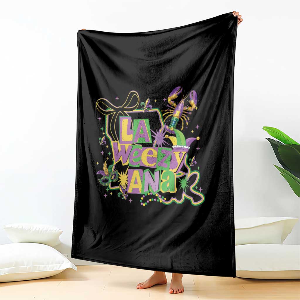 Funny Mardi Gras La Weezy Ana Throw Blanket New Orleans Festival Louisiana Map TS11 Print Your Wear
