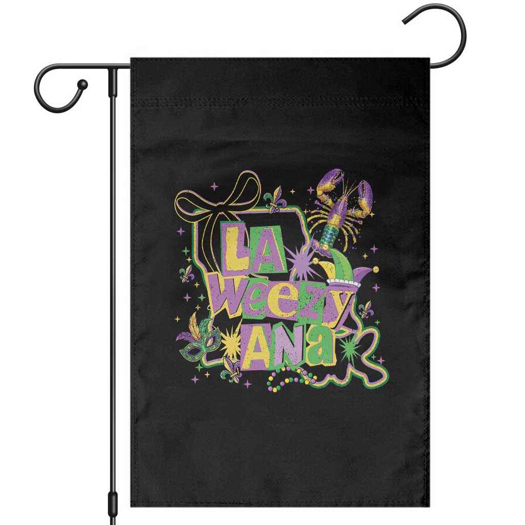Funny Mardi Gras La Weezy Ana Garden Flag New Orleans Festival Louisiana Map TS11 Black Print Your Wear