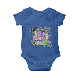 Funny Mardi Gras La Weezy Ana Baby Onesie New Orleans Festival Louisiana Map TS11 Royal Blue Print Your Wear