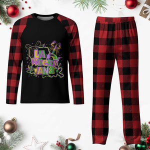 Funny Mardi Gras La Weezy Ana Plaid Pajama Set New Orleans Festival Louisiana Map TS11 Buffalo Plaid Print Your Wear