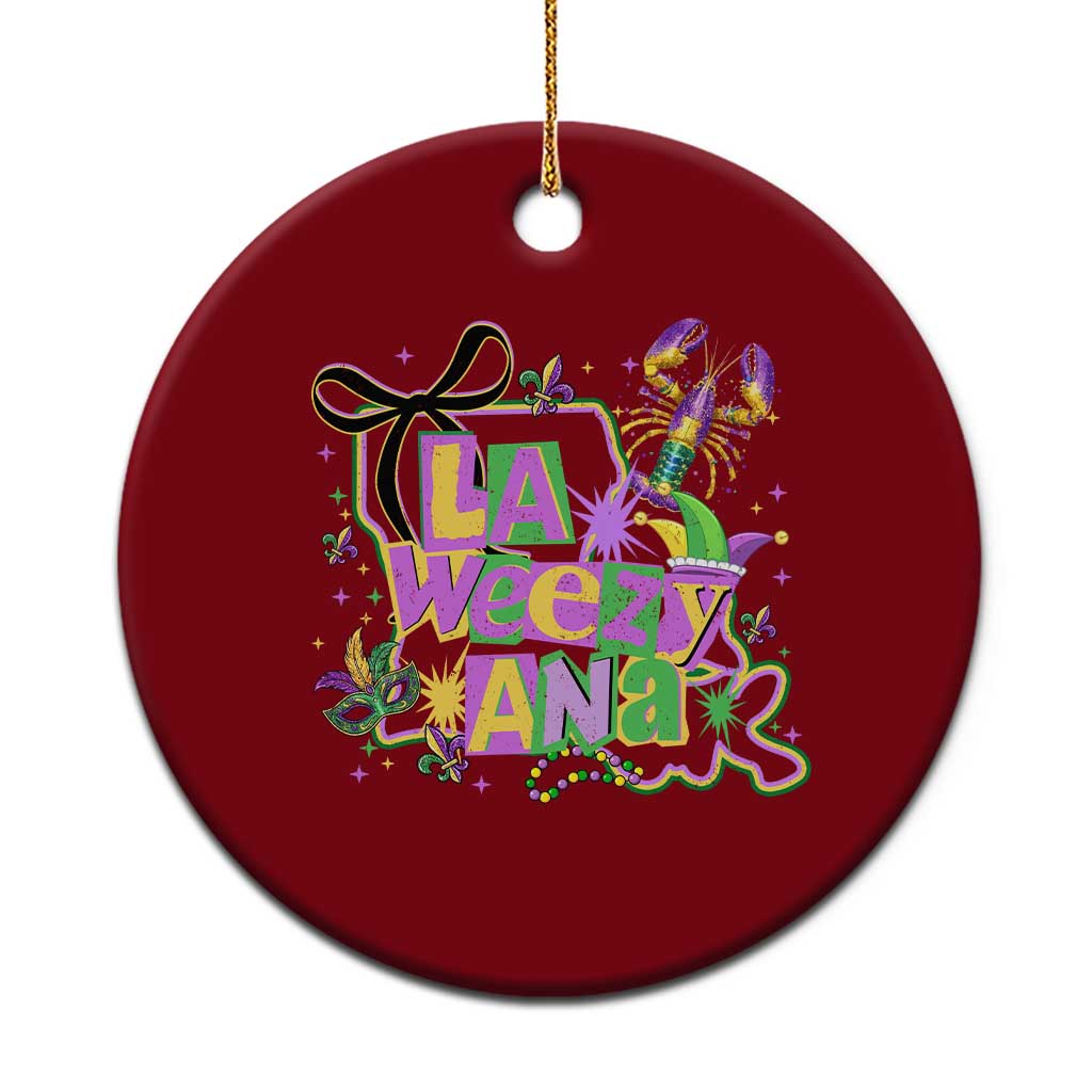 Funny Mardi Gras La Weezy Ana Ceramic Ornament New Orleans Festival Louisiana Map TS11 1pc Red Print Your Wear