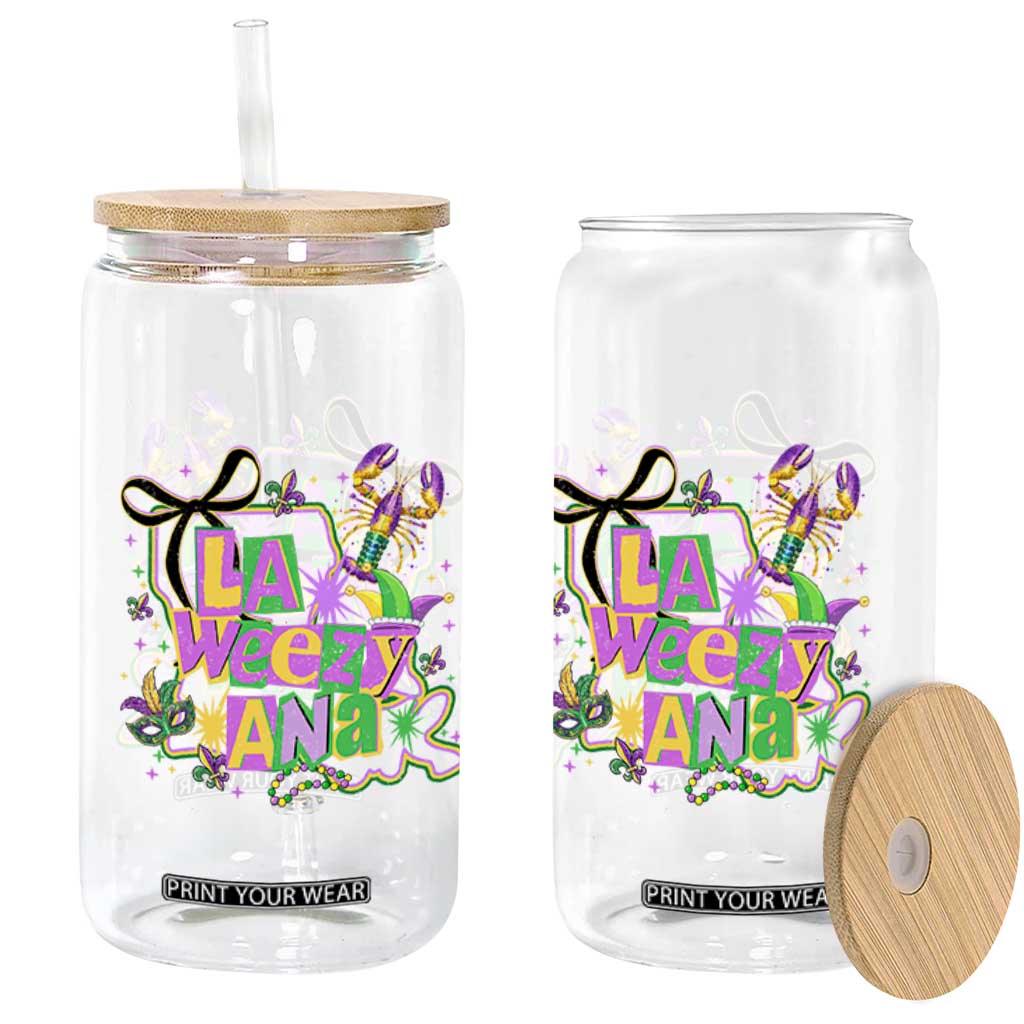 Funny Mardi Gras La Weezy Ana Glass Can New Orleans Festival Louisiana Map TS11 Print Your Wear