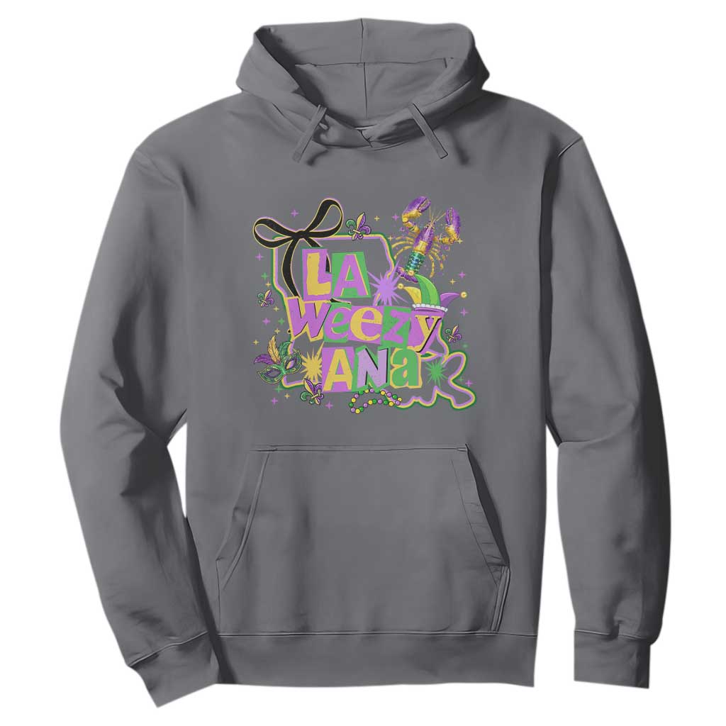 Funny Mardi Gras La Weezy Ana Hoodie New Orleans Festival Louisiana Map TS11 Charcoal Print Your Wear