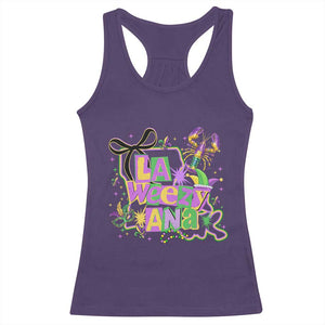 Funny Mardi Gras La Weezy Ana Racerback Tank Top New Orleans Festival Louisiana Map TS11 Purple Print Your Wear