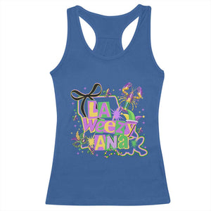 Funny Mardi Gras La Weezy Ana Racerback Tank Top New Orleans Festival Louisiana Map TS11 Royal Blue Print Your Wear