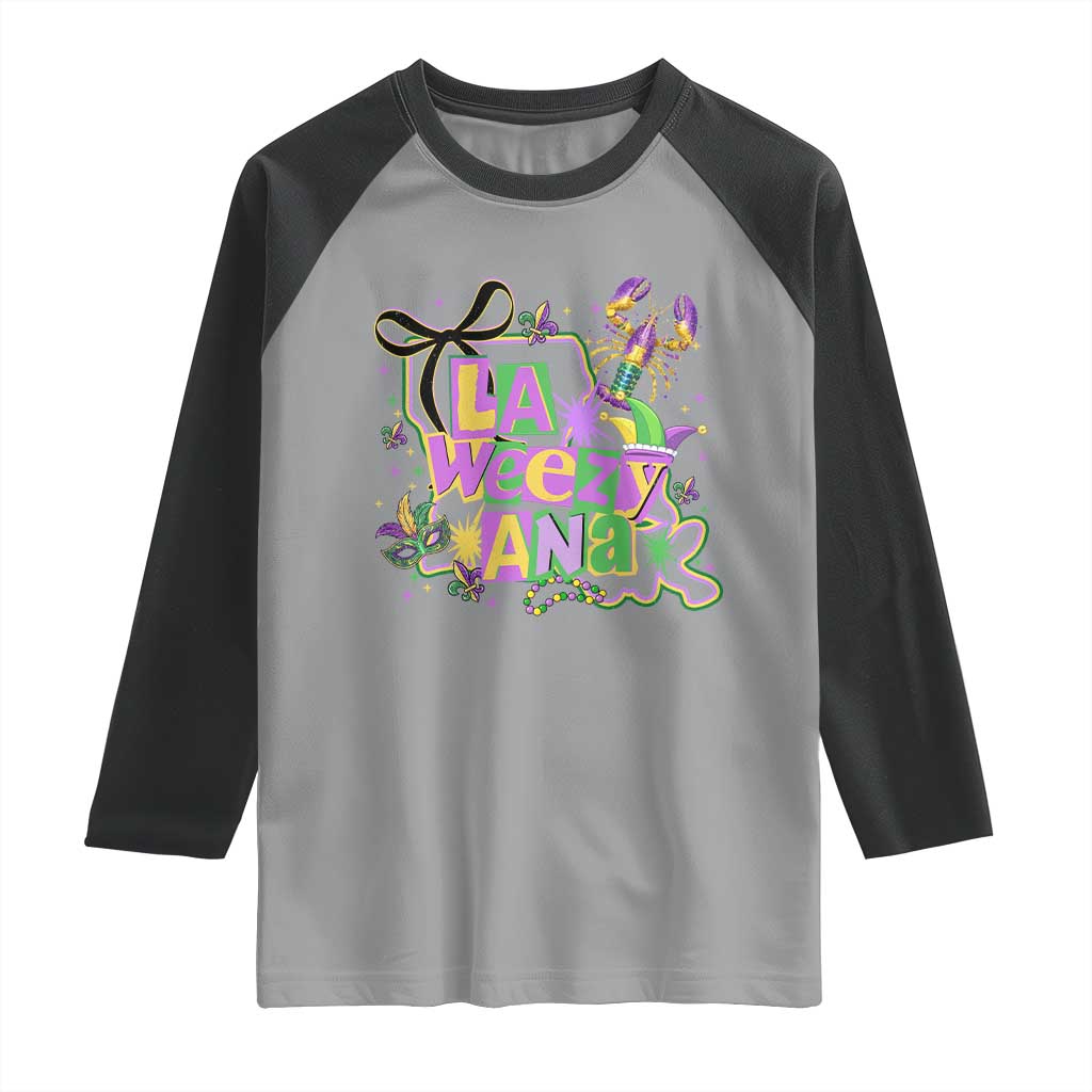 Funny Mardi Gras La Weezy Ana Raglan Shirt New Orleans Festival Louisiana Map TS11 Sport Gray Black Print Your Wear