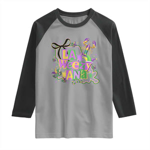 Funny Mardi Gras La Weezy Ana Raglan Shirt New Orleans Festival Louisiana Map TS11 Sport Gray Black Print Your Wear