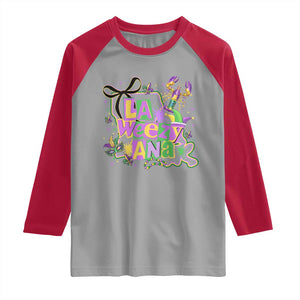 Funny Mardi Gras La Weezy Ana Raglan Shirt New Orleans Festival Louisiana Map TS11 Sport Gray Red Print Your Wear