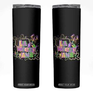 Funny Mardi Gras La Weezy Ana Skinny Tumbler New Orleans Festival Louisiana Map TS11 Black Print Your Wear