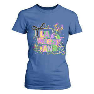 Funny Mardi Gras La Weezy Ana T Shirt For Women New Orleans Festival Louisiana Map TS11 Royal Blue Print Your Wear