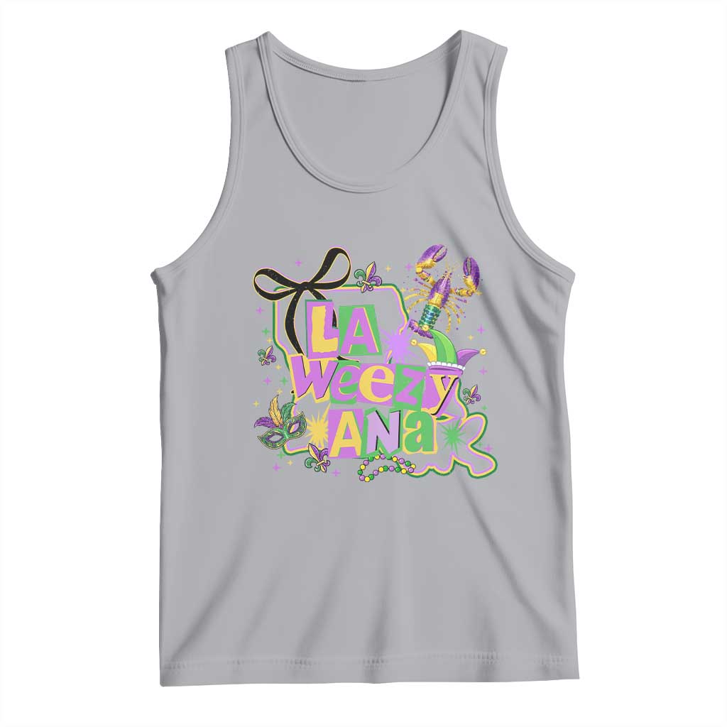 Funny Mardi Gras La Weezy Ana Tank Top New Orleans Festival Louisiana Map TS11 Athletic Heather Print Your Wear