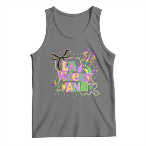 Funny Mardi Gras La Weezy Ana Tank Top New Orleans Festival Louisiana Map TS11 Black Heather Print Your Wear