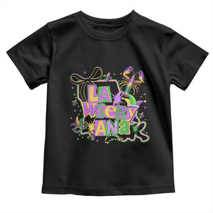 Funny Mardi Gras La Weezy Ana Toddler T Shirt New Orleans Festival Louisiana Map TS11 Black Print Your Wear