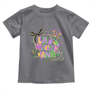 Funny Mardi Gras La Weezy Ana Toddler T Shirt New Orleans Festival Louisiana Map TS11 Charcoal Print Your Wear