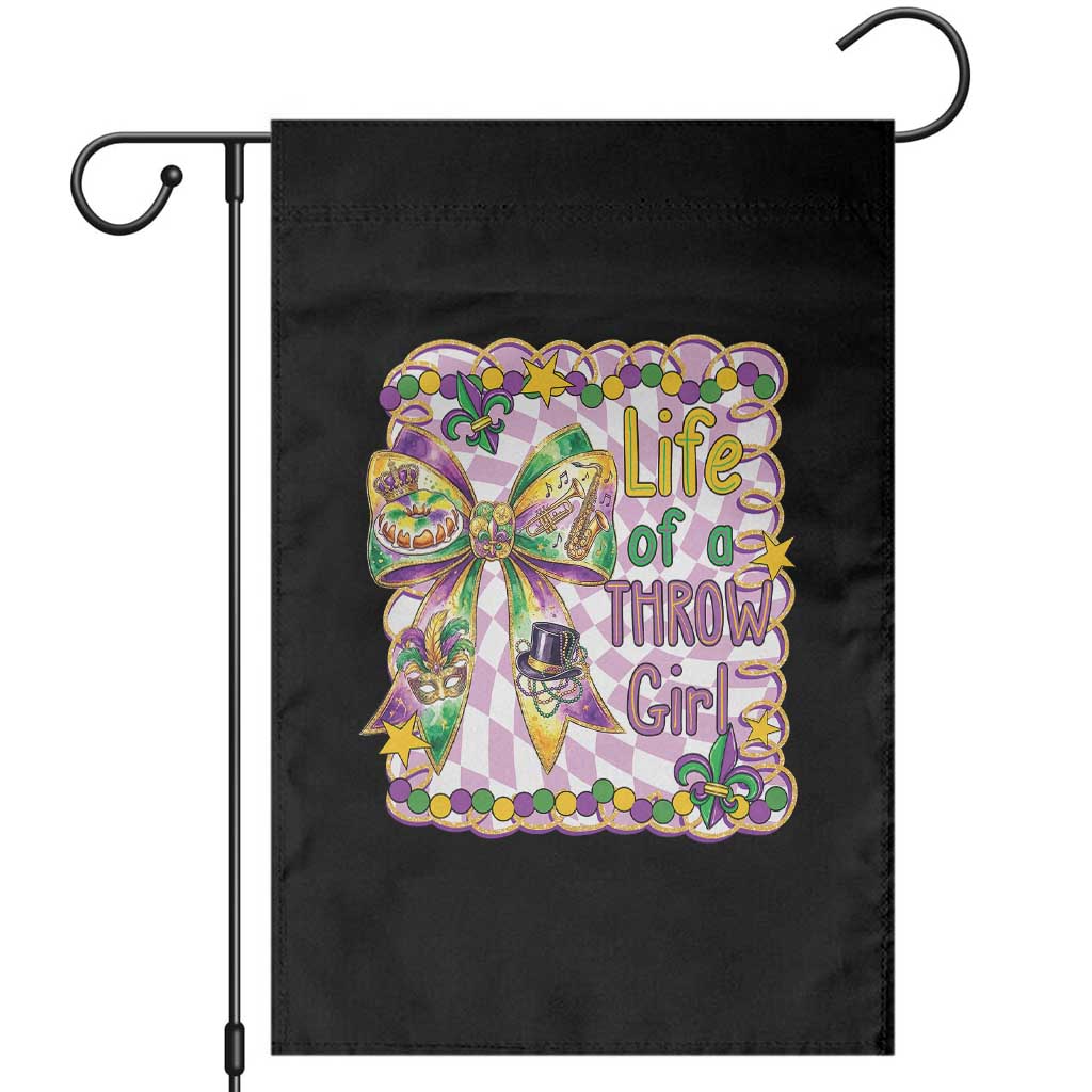 Funny Mardi Gras Throw Girl Life Garden Flag Coquette Bow Carnival TS11 Black Print Your Wear